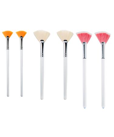 essenavita fan mask brush set of 6 pieces mask application fan brush glycolic fan brush boar head fan brush