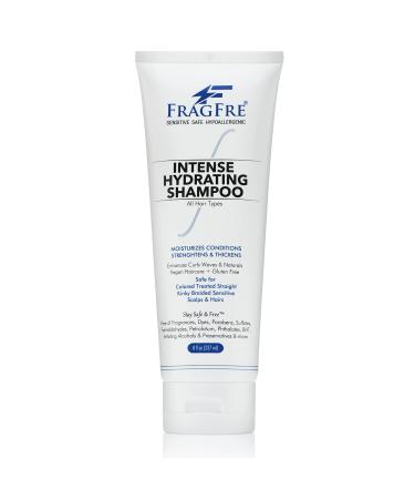 Intense Hydrating Shampoo 8 oz - Fragrance Free Hypoallergenic Sulfate Free Moisturizing Shampoo - Safe on Colors and Sensitive Scalps - Strenghtens Dry Hairs - Vegan Gluten Free Cruelty Free