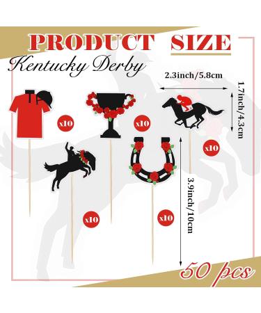 FoldTier 50 Pcs Horse Cupcake Toppers Equestrian Horse Theme Party Picks Derby Party Supplies Derby Decorations Horse Cake Topper Horseshoe Cupcake Toppers for Kentucky Horse Race Party Supplies - Buy Online on SooperMarket.com