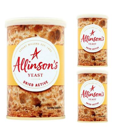 3 x 125g Dried Active Yeast Baking Bread Rolls Gluten Free Vegan