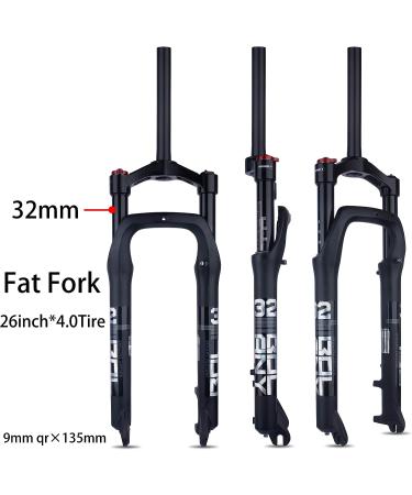 BOLANY 26 Snow Bike Front Fork | Aluminum Alloy Air Gas Fat Fork for 4.0 Tire | Bicycle Accessories - Buy Online on SooperMarket.com
