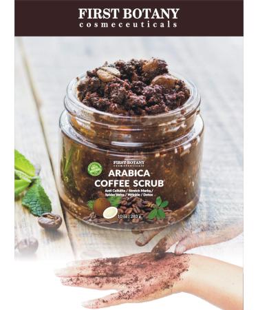 Organic Arabica Coffee Scrub with Coconut and Shea Butter - Acne & Cellulite Treatment, Varicose Vein Therapy - 10 oz - Buy Online on SooperMarket.com