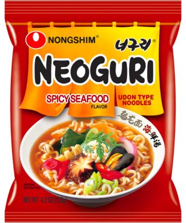 Nongshim Neoguri Seafood and Spicy Flavour 120g (Pack of 10) - Instant Korean Ramen Noodle - Buy Online on SooperMarket.com