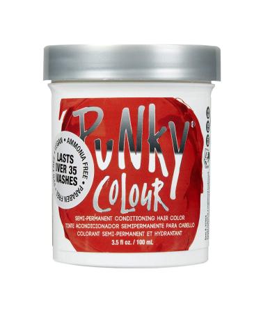 Punky Fire Semi Permanent Conditioning Hair Color Non-Damaging Hair Dye Vegan PPD and Paraben Free Transforms to Vibrant Hair Color Easy To Use and Apply Hair Tint lasts up to 25 washes 3.5oz Fire 3.5 Fl Oz (Pack ...