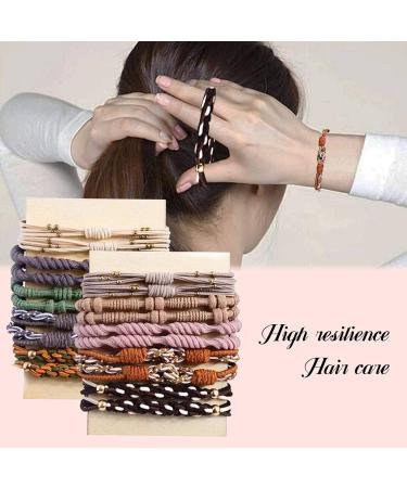 Elastic Hair Tie for Women - 20 Boho Hair Straps & Ponytail Holders for All Hair Types - Thin Curly Long Hair - Buy Online on SooperMarket.com