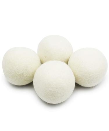 (WB0004-4 Pack) Wool Dryer Balls - New and Improved XL Eco-Friendly Natural Unscented Fabric Softener Static Guard - 100% Natural New Zealand Premium Wool from Surface to core