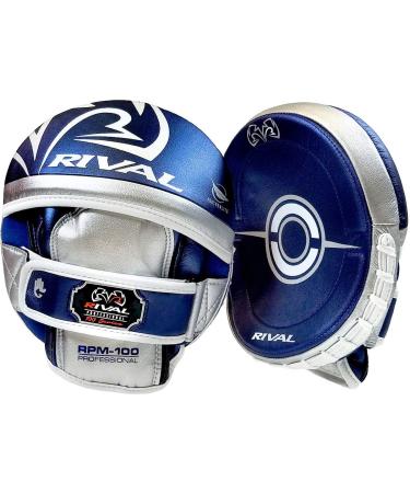 RIVAL Boxing RPM100 Professional Punch Mitts - Pre-Curved Ergonomic Design, Angled Hook and Loop Wrist Strap, and Soft Inner Lining