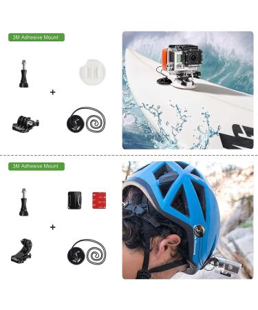 HSU 40-in-1 Accessory Bundle Kit for GoPro, DJI OSMO, AKASO, Campark, SJCAM & more - Compatible with Hero 11 10 9 8 7 6 5 4 3, Gopro Max - Buy Online on SooperMarket.com