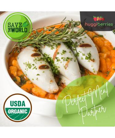 Huggiberries Organic Rosemary Leaves-Spice 3.5 OZ (100g) - Pure High Aromatic Flavor for Meat, Vegetables & Soup | USDA Approved, GMO & Gluten Free, Raw Vegan - Immunity Boosting & Wellness Support - Buy Online on SooperMarket.com
