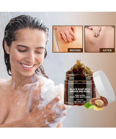 Buy Morocco Black Soap with Argan & Rose | Zawina Beldi Body Scrub | Natural Exfoliating Moroccan Black Soap - Buy Online on SooperMarket.com