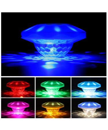 2024 Rechargeable LED Pool Lighting Floating - 7 Modes Disco Bath Light IP68 Waterproof LED Pool Lighting for Swimming Pools Garden Aquariums Outdoors Hot Tubs Parties (1 Piece)