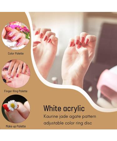 Dawafit 1 Pc Resin Stone Color Nail Art Ring Palette Finger Ring Plate Acrylic Uv Gel Polish Cream Foundation Mixing Nail Art Equipment - Buy Online on SooperMarket.com