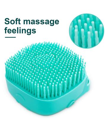 Molain Silicone Dog Cat Bath Brush Comb - Soft Grooming & Massage Brush with Shampoo Dispenser (Blue) - Buy Online on SooperMarket.com