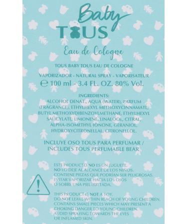 Tous Baby Eau de Cologne Spray for Women 3.4 oz - Buy Online on SooperMarket.com