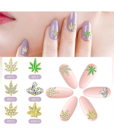 60 Pieces 3D Leaf Nail Charms Set - Charming Style for Nail Art Decorations & DIY Crafts - Buy Online on SooperMarket.com