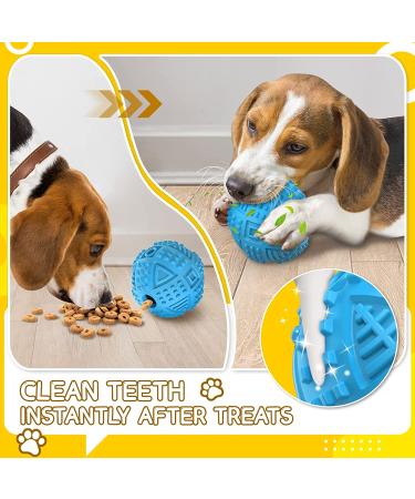 Large Breed Dog Treat Dispensing Toy | Nearly Indestructible Chew Toy for Aggressive Chewers | Squeaky Puzzle Ball for Large Dogs | Natural Rubber IQ Toy - Blue - Buy Online on SooperMarket.com