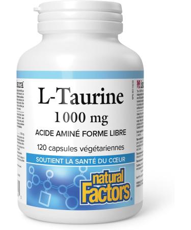 Natural Factors L-Taurine 1000 mg 120 vegetarian capsules Free Form Amino Acid Supports Heart Health - Buy Online on SooperMarket.com