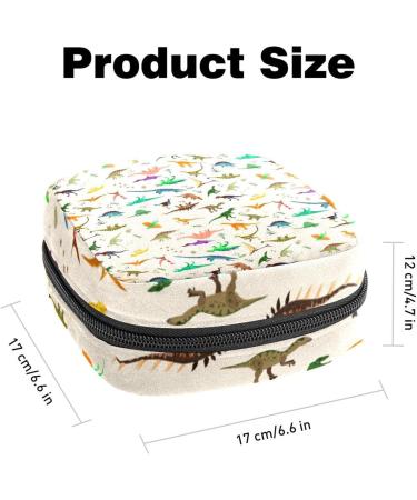 Cute Dinosaurs Pattern Menstrual Cup Pouch - Portable Period Bag for Women - Multi-colored - 1Pcs - Buy Online on SooperMarket.com