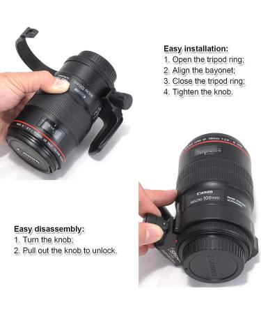 iShoot Tripod Mount Ring for Canon EF 100mm f/2.8L Macro Lens | ARCA Compatible Quick Release Plate | Replacement for Canon Tripod Mount Ring D - Buy Online on SooperMarket.com