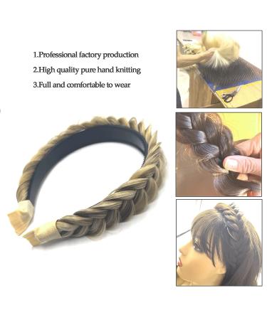 Wide Braided Headband Hoop Fashion Hair Accessories for Women and Girls - Golden Brown - Buy Online on SooperMarket.com