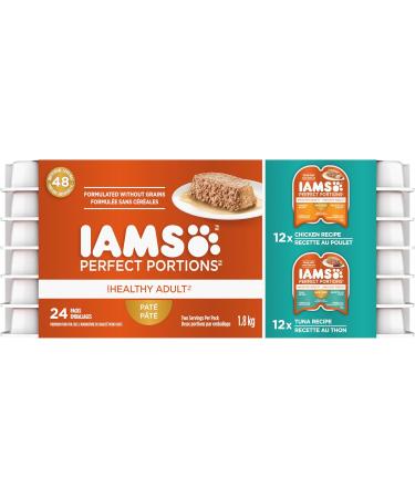 IAMS Perfect Portions Wet Cat Food Adult Grain Free | Chicken and Tuna Pat & Cuts in Gravy Variety Pack - Buy Online on SooperMarket.com