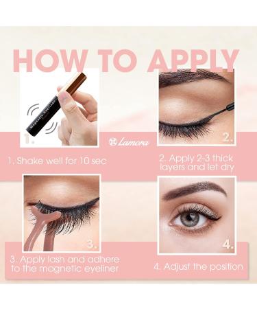 Magnetic Eyelashes with Eyeliner Kit - Magnetic False Eyelashes Multipack with Reusable Natural Magnetic Lashes - 5 Pairs Magnetic Fake Eyelashes Free Applicator Mirror & Protective Gift Storage Box - Buy Online on SooperMarket.com