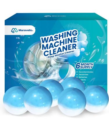 Maravello Washing Machine Cleaner 6-Month Supply - Eco-Friendly Deep Cleaning & Deodorizing Professional Cleaner - Suitable for HE Front Loader & Top Load Washers - 6 Count - Buy Online on SooperMarket.com