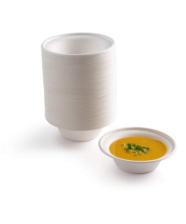 brheez 16 Ounce Disposable Bowls Paper Bowls Alternative Compostable Bowls Heavy Duty Pack of 60 Eco-Friendly 100% Natural Sugarcane Bagasse Fiber Biodegradable 60 16 Ounce Round Bowls