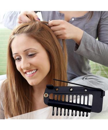 4-Piece Hair Extension Clamps - Metal Wig Clinging Snap Brackets for Women - 10 Teeth Black Comb Clips - Buy Online on SooperMarket.com