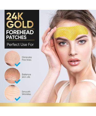 24K Gold Collagen Forehead Wrinkle Patches - Smooth Frown Lines - Buy Online on SooperMarket.com