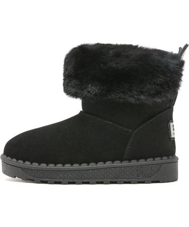 Yeeteepot Baby Girls Boys Winter Snow Boots - Warm Lined Plush Shoes | Anti-Slip Toddler Indoor Booties 3 UK Black - Buy Online on SooperMarket.com