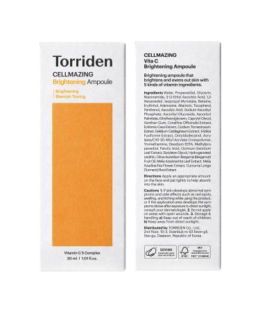Torriden CELLMAZING Vita C Ampoule 1.01 fl. Oz | Refine Pores & Texture | 5D Vitamin C & Seaweed Complex | Premium Korean Skin Care - Buy Online on SooperMarket.com