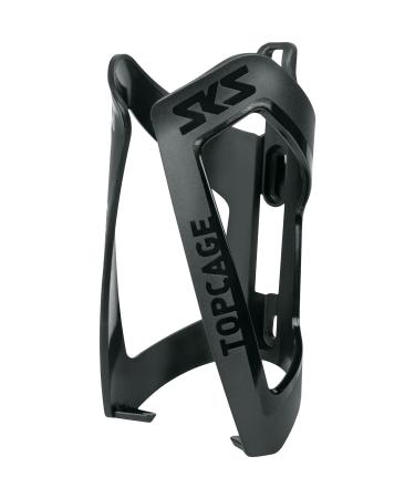 SKS Germany Topcage Black bottle holder for bicycles (bicycle accessories made of high -strength & light plastic adjustable stop variable fishing hook for safe locking) black black 14 x 7.5 x 8.3 cm single