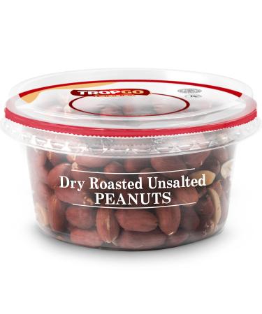 Tropgo Roasted Unsalted Peanuts 200g Tub - Peanuts in Resealable and Recyclable Tub - Wholesome Trail Mix with Fibre Protein and Essential Minerals - Healthy Nuts for All Ages