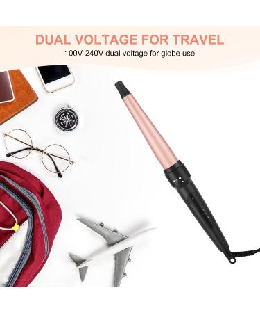 LXMTOU 3 in 1 Tapered Curling Wand Set - 1/2-1 1/4 Inch Ceramic Barrel - Rose Pink - Buy Online on SooperMarket.com