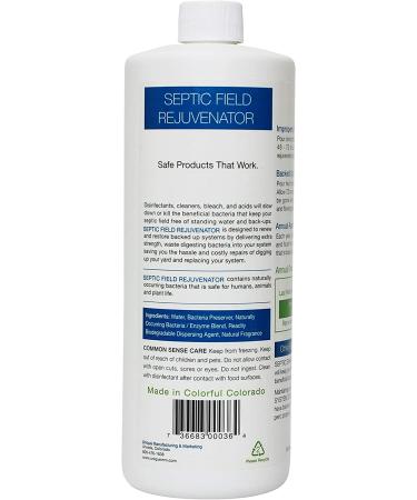 Septic Field Rejuvenator 32oz: Emergency Bacteria Treatment for Septic Tanks - Restores Backed Up Fields Without Digging - System Saver Solution - Buy Online on SooperMarket.com