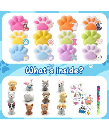 G.C Paw Bath Bombs for Kids with Surprise Puppy Toys - 12Pcs Organic Bubble Bath Fizz Balls & Necklace for Boys and Girls - Non-Inside, Natural Toddler Bath Bombs - Buy Online on SooperMarket.com