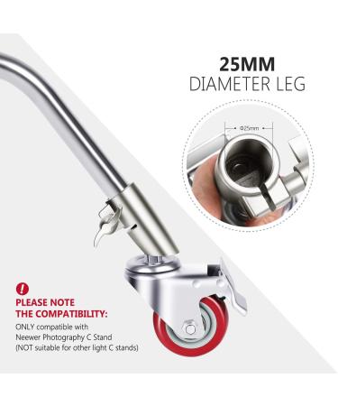 Neewer 3-Pack Swivel Caster Wheels Set | Durable Metal Construction | Rubber Base | Compatible with Neewer C Stand - Buy Online on SooperMarket.com