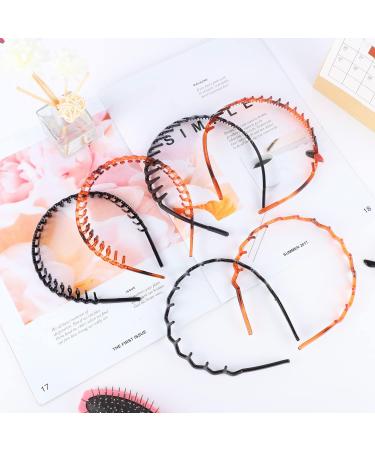 6 Pcs Tooth Headband for Women Girls Plastic Hair Bands Wavy Hair Comb Headband Hard Hairbands for Hair Styling 3 Styles(Black/Brown) - Buy Online on SooperMarket.com