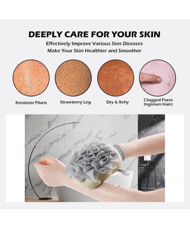 ENESNES 2-in-1 Exfoliating Glove for Body Scrubbing and Dead Skin Removal - Beige - Buy Online on SooperMarket.com