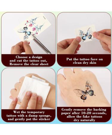 Floral Temporary Tattoos for Women and Kids Waterproof Fake Tattoos for Adults Butterfly, Lion, Deer Designs Realistic Body Art Stickers (50 Sheets) - Buy Online on SooperMarket.com