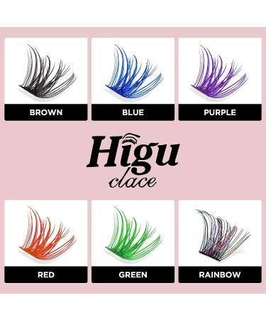 Colored Lash Clusters DIY Eyelash Extensions - 72 C/D Curl Individual Lashes in Brown, Blue, Purple, Green, Red - Thin Band DIT at Home - Volume Mix Color-D 16mm - Buy Online on SooperMarket.com