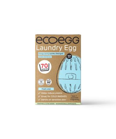 Ecoegg Laundry Egg | Detergent and Fabric Conditioner Replacement | Non bio and no enzymes phosphates palm oil chlorine bleach | Sensitive Skin | Fresh Linen 70 Wash