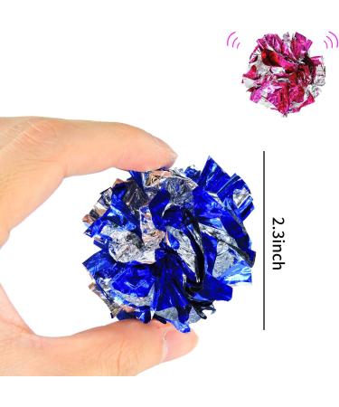 Andiker Cat Crinkle Balls 2.36 Inches - Colorful Chew and Chase Mylar Cat Toys for Indoor Cats - 10pc - Buy Online on SooperMarket.com