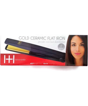Hot & Hotter Gold Ceramic 1 Flat Iron - Best Flat Irons for Perfect Hair | International Shipping Available - Buy Online on SooperMarket.com