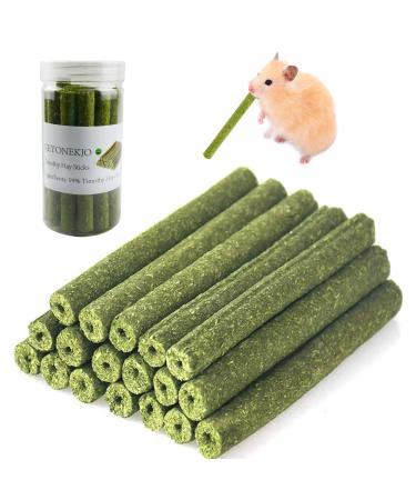 30 PCS Timothy Hay Sticks for Rabbits Guinea Pig Hamsters Chinchilla Bunny Chew Toys for Teeth Treats Accessories 20 Count (Pack of 1)
