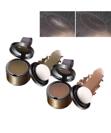 Waverlo Hair Line Powder Blonde Hairline Shadow Powder Root Cover Up Root Touch up Hair Powder Instant Hairline Volumizing and Coverage for Thinning Hair (Gray+Light Brown 1) (Coffee+Light Brown)