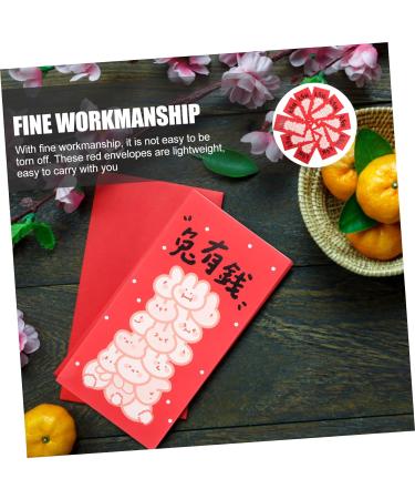 ABOOFAN 40 Pcs 2023 Year of The Rabbit Red Packets New Year Red Packets Ceremony Red Packet Lunar New Year Envelopes 2023 Bunny Pattern Paper Red Packet Money Bag Design Paper Pocket - Buy Online on SooperMarket.com