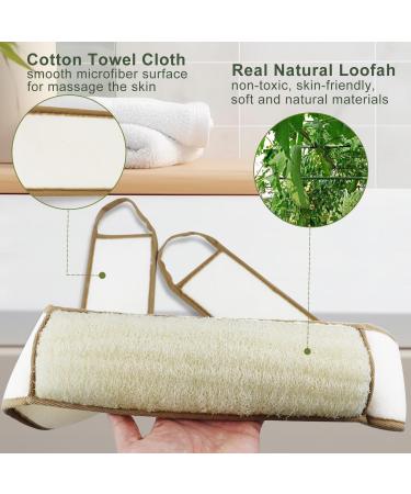 50 Inch Extra Long Loofah Back Scrubber | Exfoliating Natural Loofah Pads for Deep Clean & Rejuvenation | Ideal for Men & Women | Adhesive Hook Included - Buy Online on SooperMarket.com