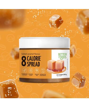 Better Foods 8 Calorie Spread Salted Caramel Flavor | Slimming Food & Low Calorie Diet | 300g - Buy Online on SooperMarket.com